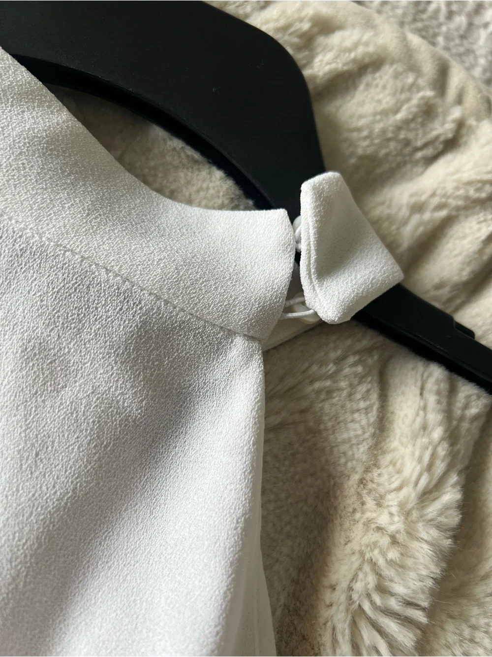 Zara White Mock-Neck Puff Sleeve Top
